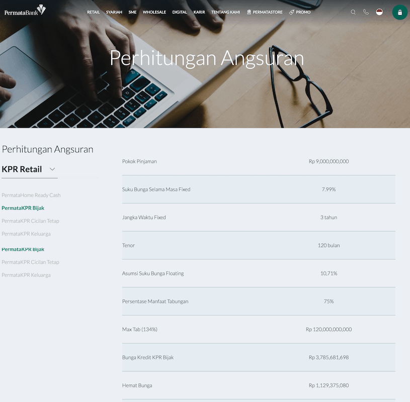 Simulasi KPR Permata
