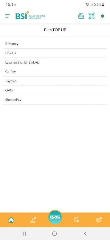 Pengguna aplikasi BSI Mobile dapat melakukan pengisian berbagai e-wallet seperti LinkAja, Layanan Syariah LinkAja, GoPay, Paytren, OVO, hingga Shopeepay.