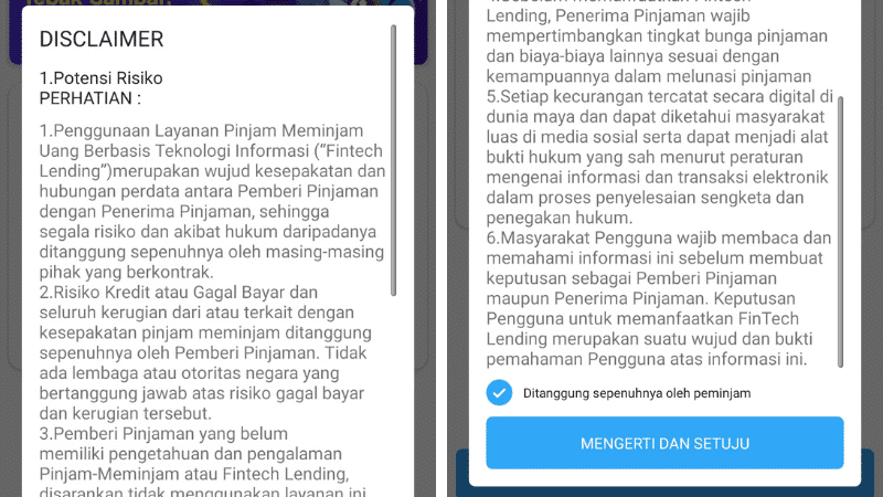 Disclaimer Pinjaman Online