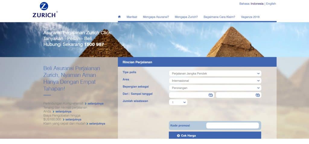 Asuransi Perjalanan Zurich Online