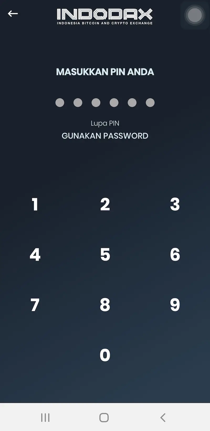 Masuk Aplikasi Indodax Login