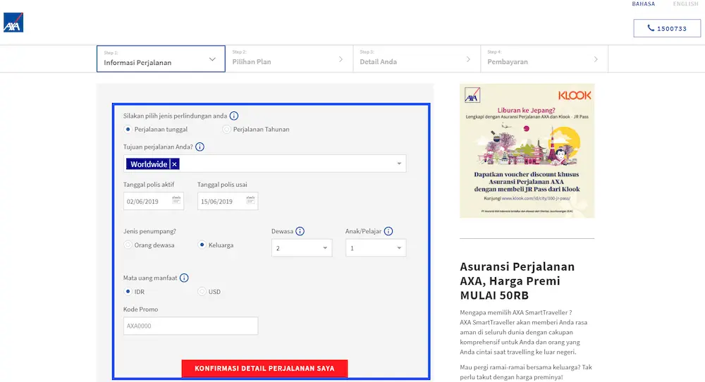  AXA Asuransi Perjalanan 