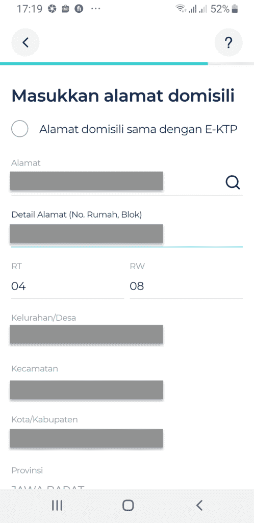 Isi Alamat Domisili bLu BCA Digital