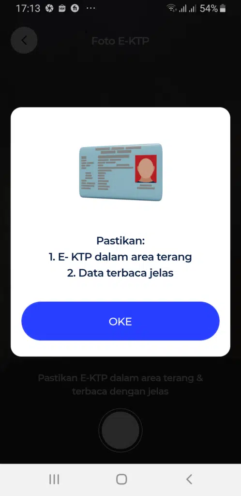 Upload KTP blu aplikasi