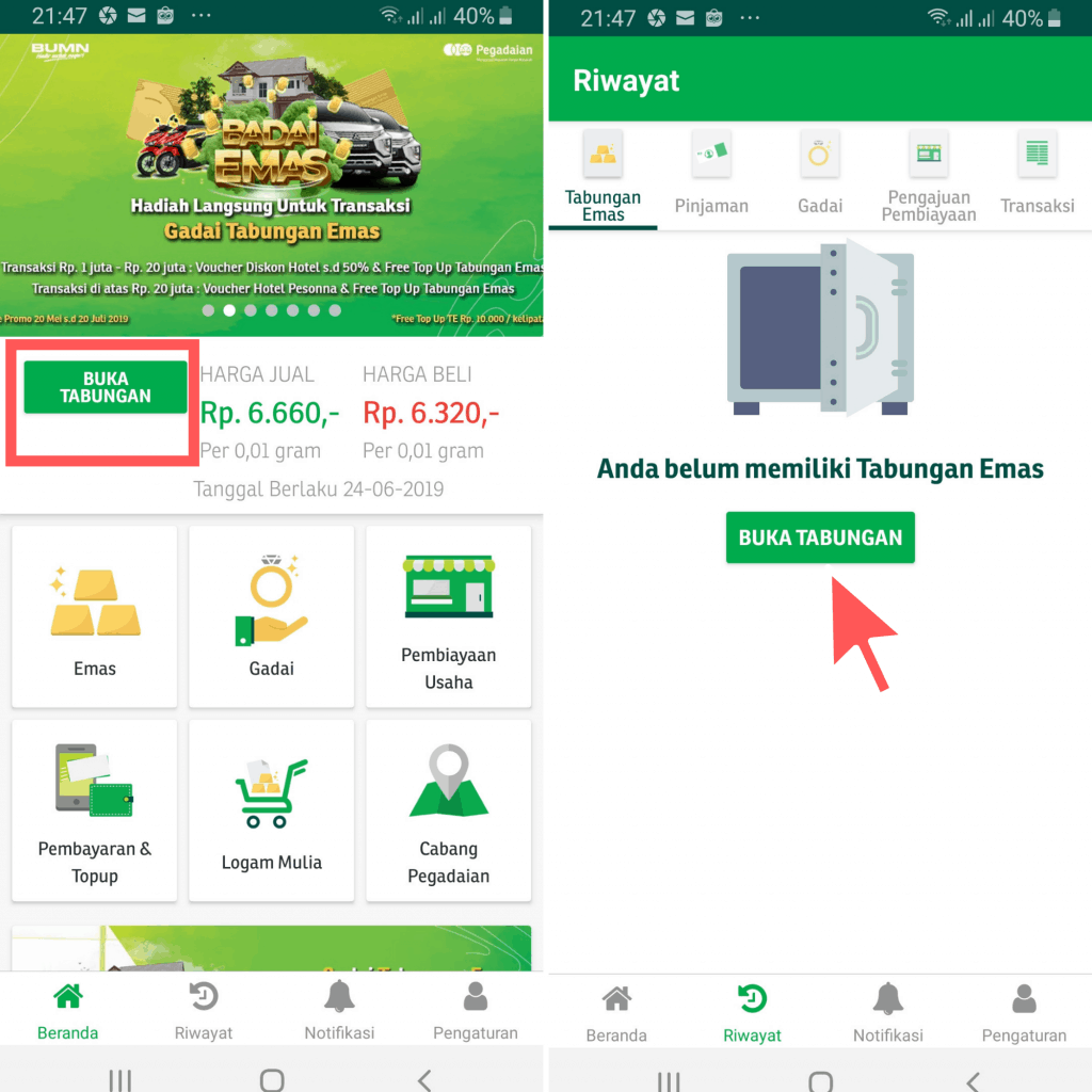 Cara Buka Nabung Emas Tabungan