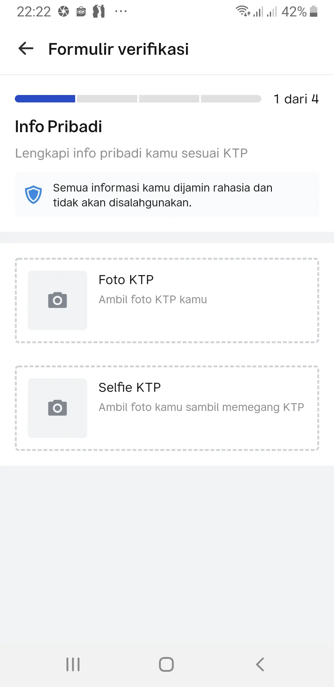 upload ktp dan selfie foto