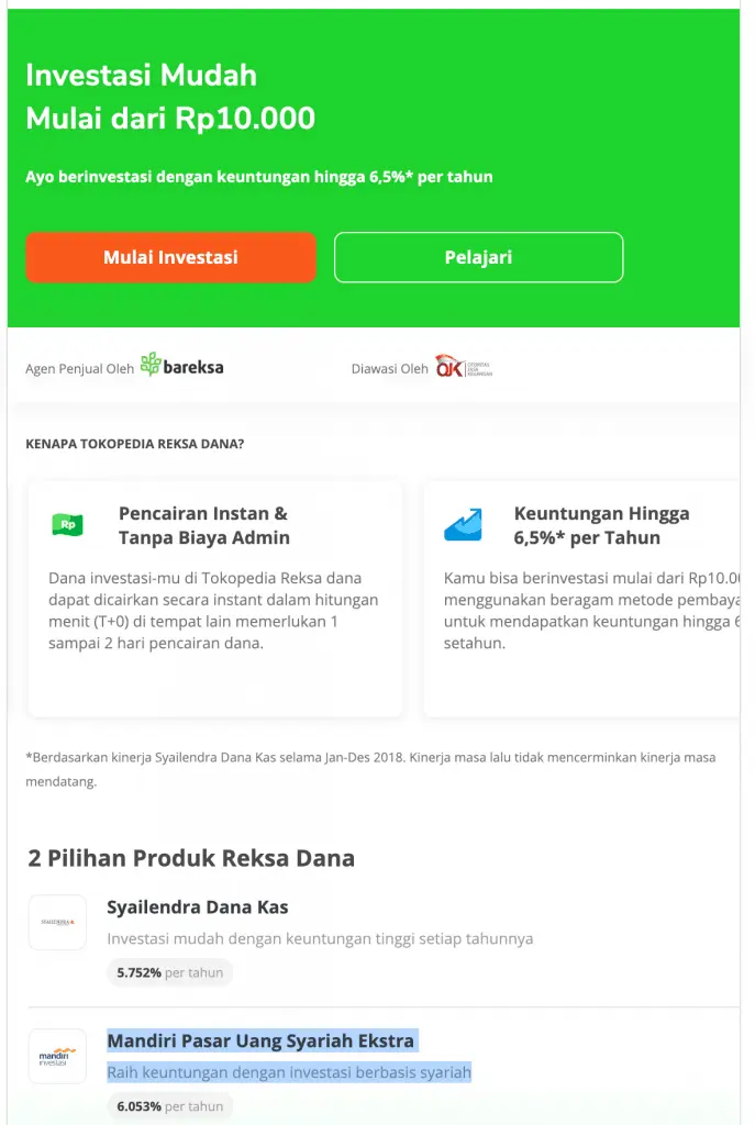 Investasi Tokopedia