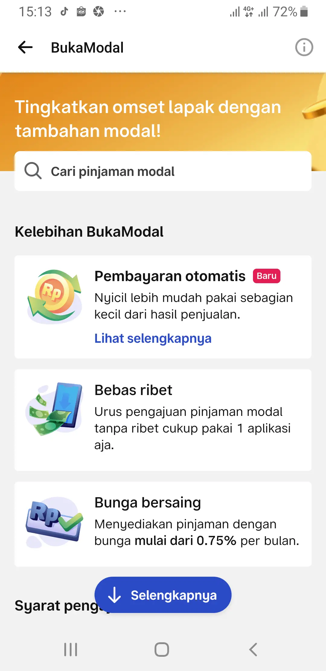 modal usaha pelapak