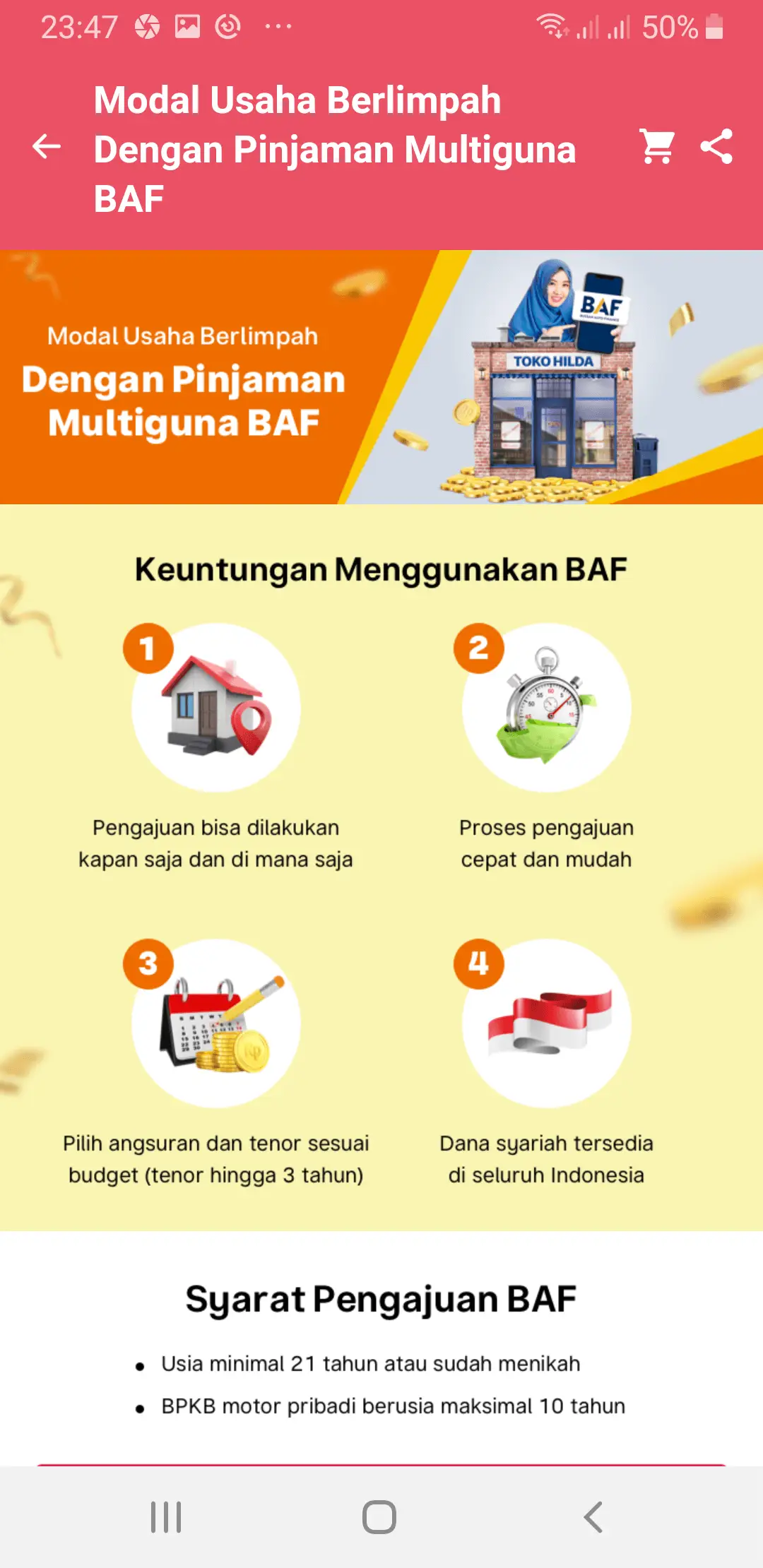pinjaman multiguna BAF