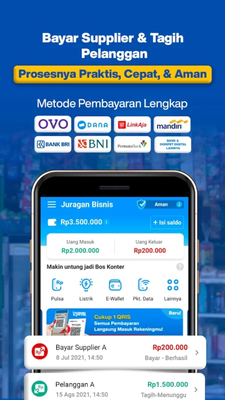 di BukuWarung, Bisa menagih utang dengan mudah hanya dengan cara mengirimkan pengingat lewat WhatsApp.