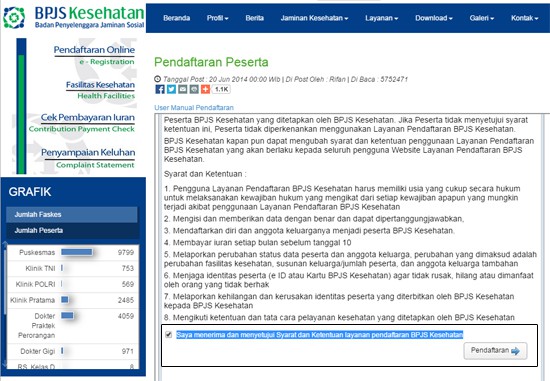 Syarat dan Ketentuan Daftra BPJS Kesehatan Online