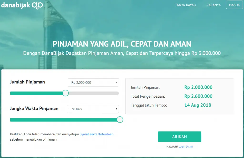 Dana Bijak Pinjaman online Cepat Cair, Bunga Rendah