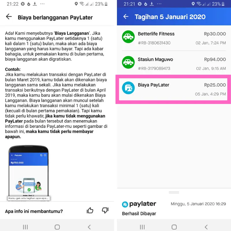 Ketentuan Biaya Langganan Gojek PayLater