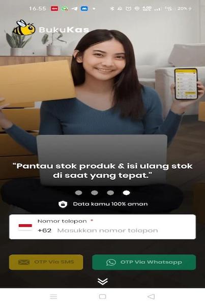 Masuk aplikasi BukuKas