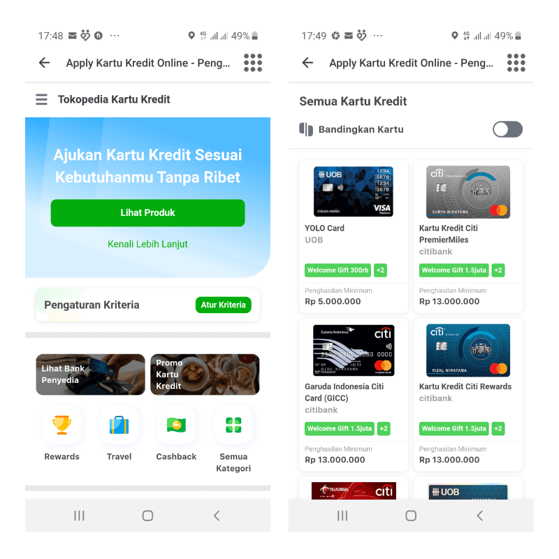 E-commerce (Tokopedia, Bukalapak)