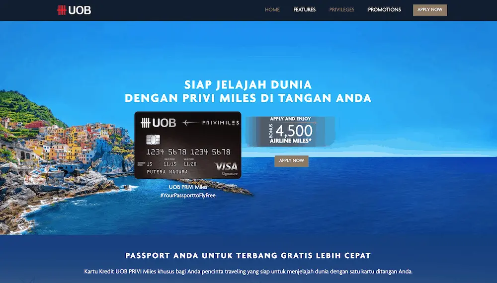 UOB Kartu Kredit PriviMiles