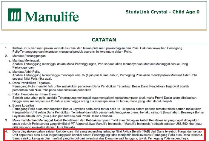 polis manulife resiko