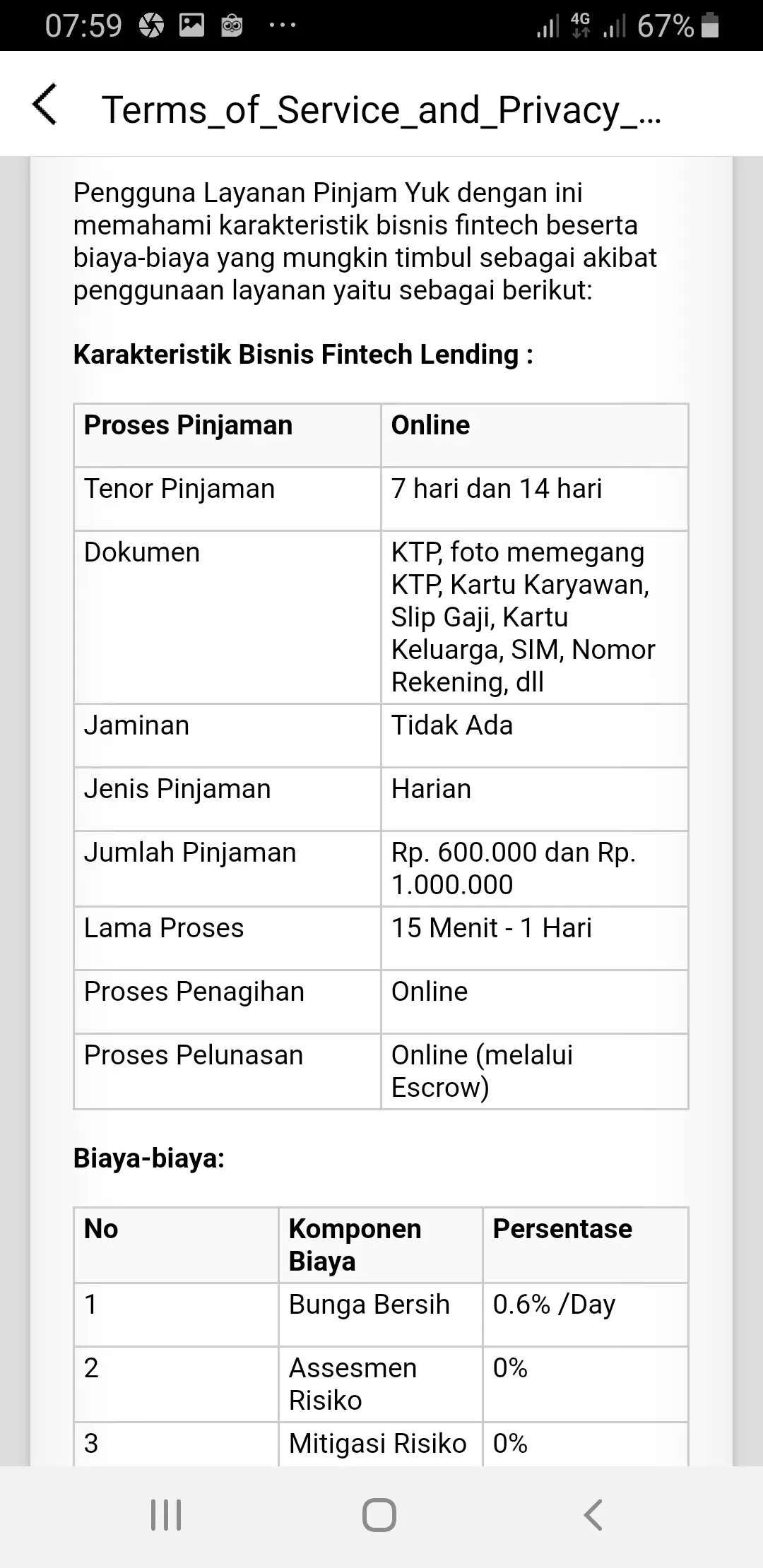 ketentuan pinjaman