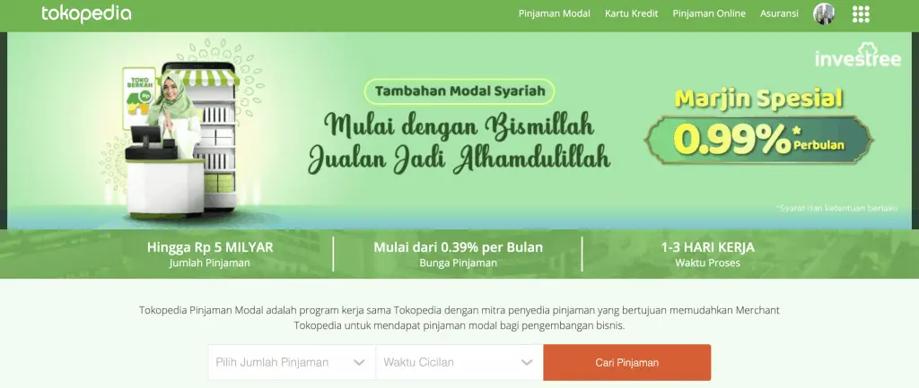 Pinjaman Modal Tokopedia