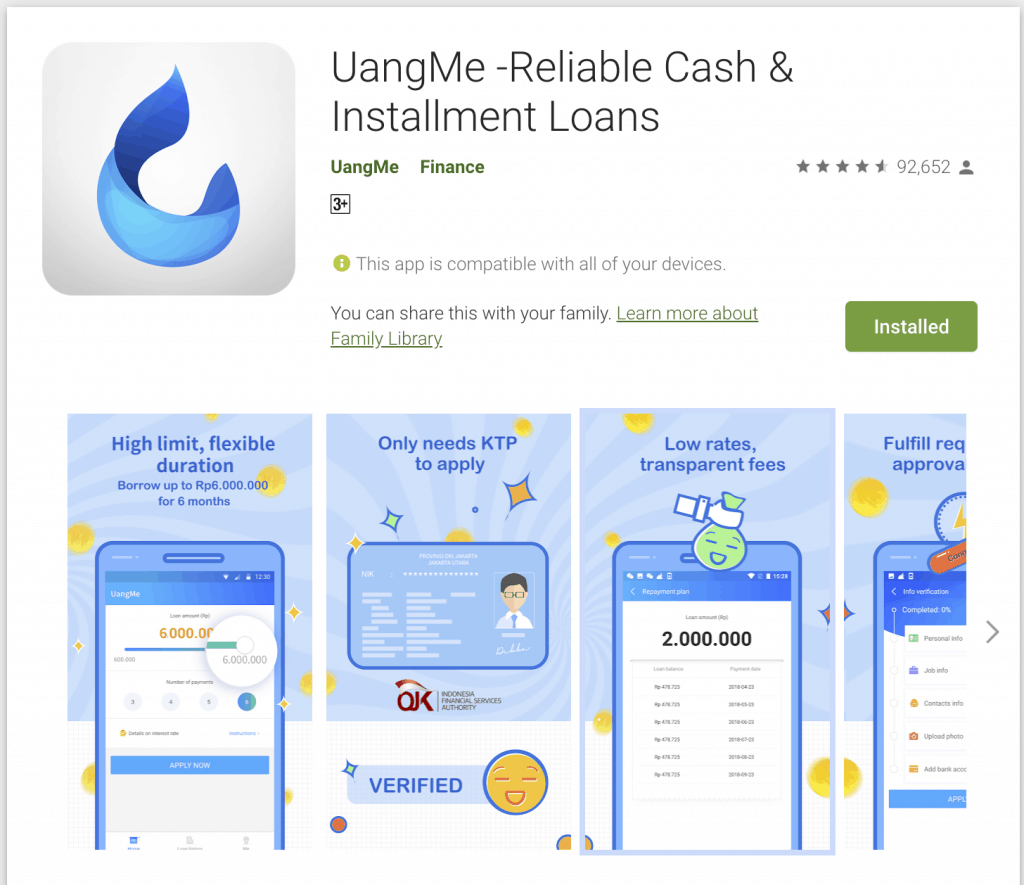 Aplikasi Pinjaman Online UangMe