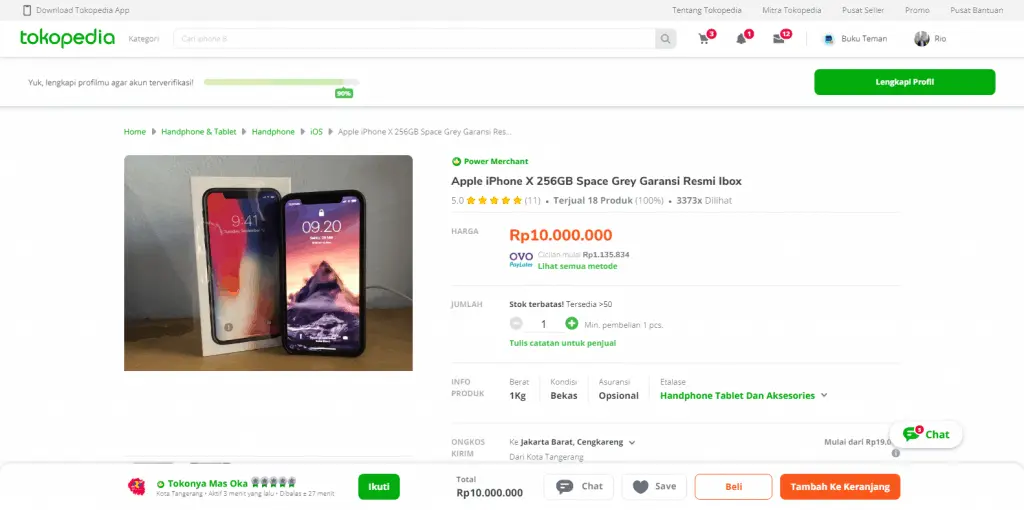 Beli Iphone Rp 10 juta di Tokopedia Online