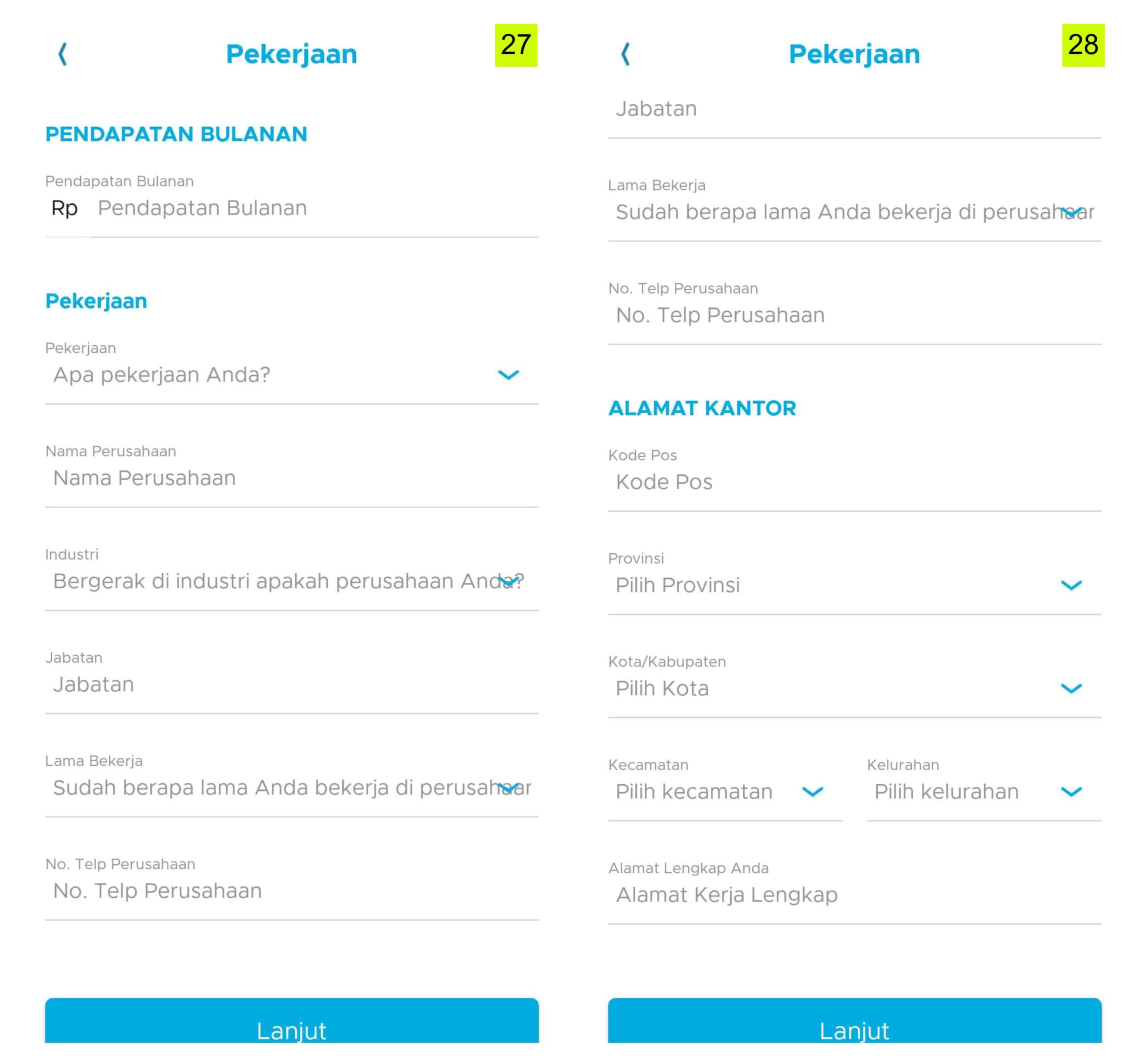 Data Pekerjaan Pinjaman Uang Online