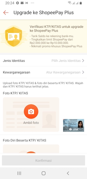 ShopeePay Plus Upgrade