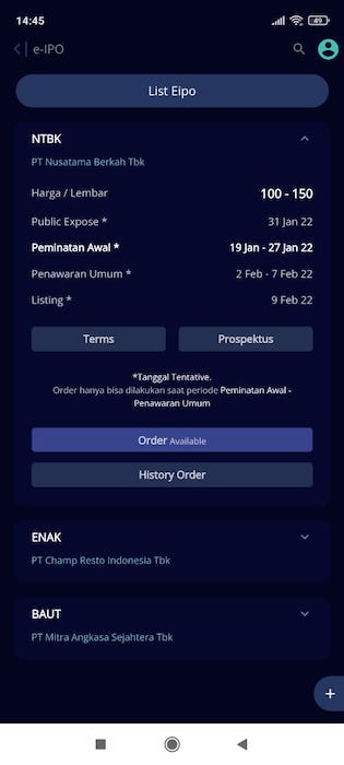 Baca Jadwal IPO IPOT Indopremier