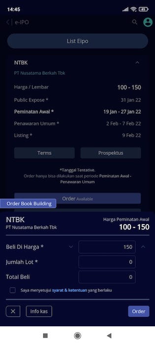 Isi Harga Saham dan Jumlah Lot akan Dibeli